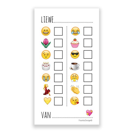 10 Little Letters - Tick the Box Emojis Afrikaans
