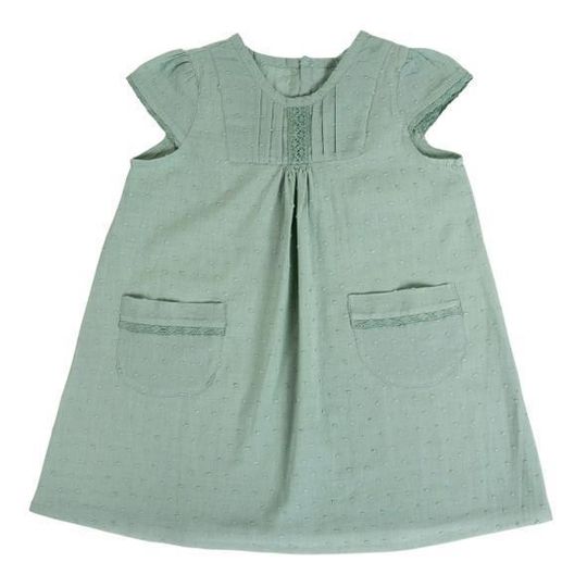 Dress / Girls - Sage with Lace - M0337