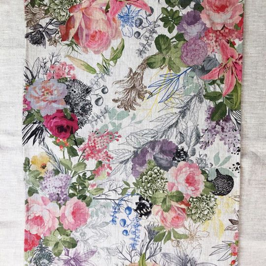 Summer Floral Linen Cloth