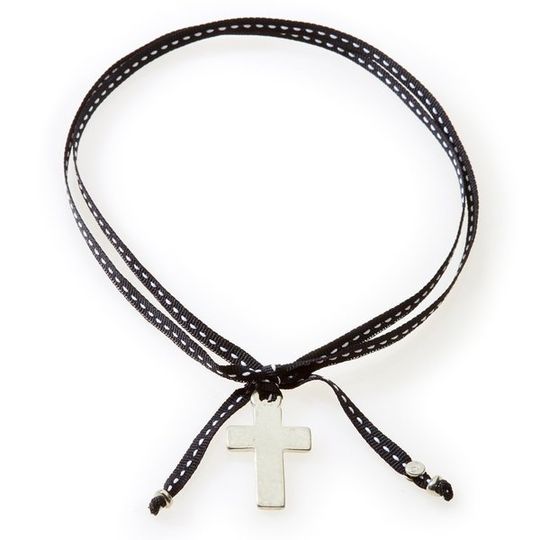 FEISTY Ribbon Necklace & Choker Cross - Black