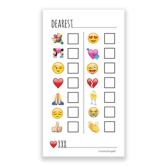 10 Little Letters - Tick the Box Emojis "Dearest"