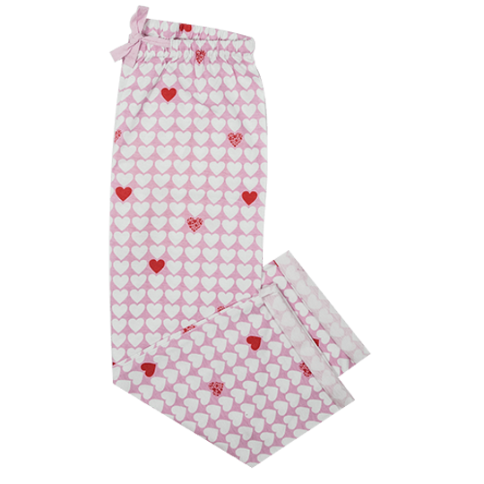 Girls Long Pants Hearts (Cotton Knit)