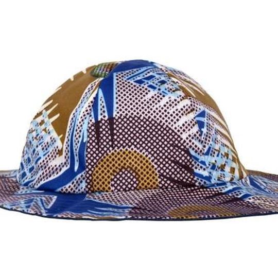 Hat / Boys - Yellow and Blue Wax Print - M0317
