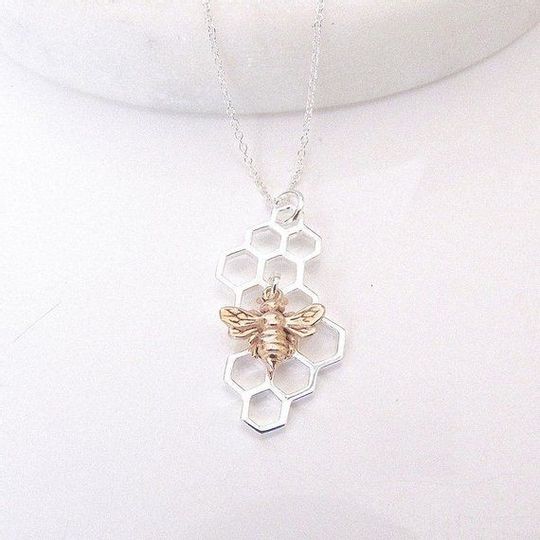 Bee and hive necklace