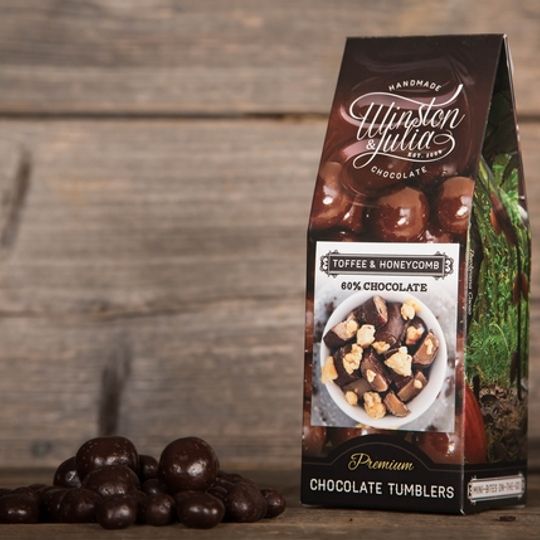 Toffee & Honeycomb tumbled in 56% Chocolate in 150g Box