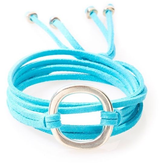 FIERCE Versatile faux suede Bracelet, Necklace & Choker 1 Circle - Turquoise