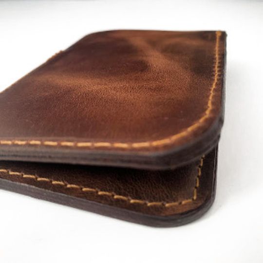 Mens folding Vertical Card Wallet - Brown and Black
