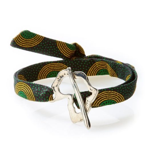 QUIRKY Shweshwe Bracelet Africa - Green