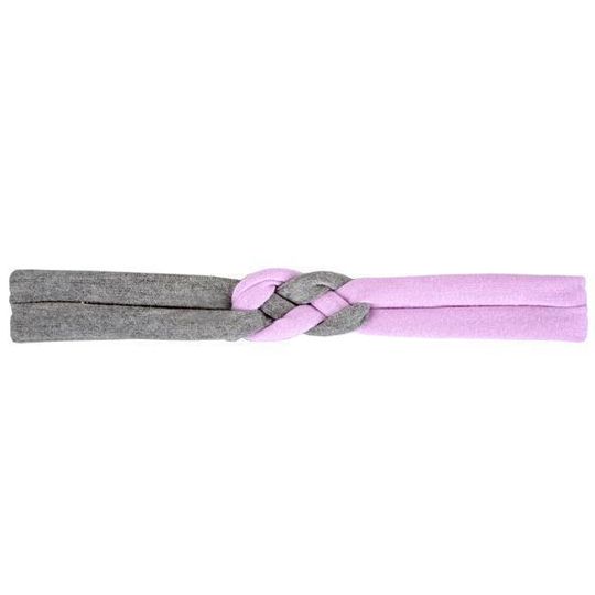 Knotted Headband / Girls - Pink and Grey - M0045