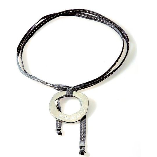 FEISTY Ribbon Necklace & Choker Unique - Dark Grey