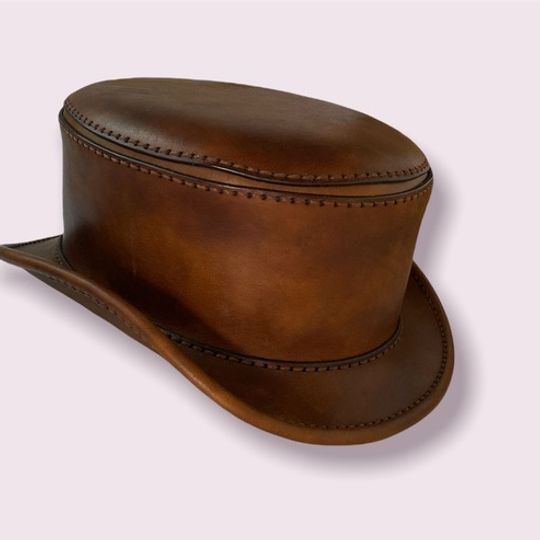 EsteamedPunk Pinkerton Leather Hat Brown