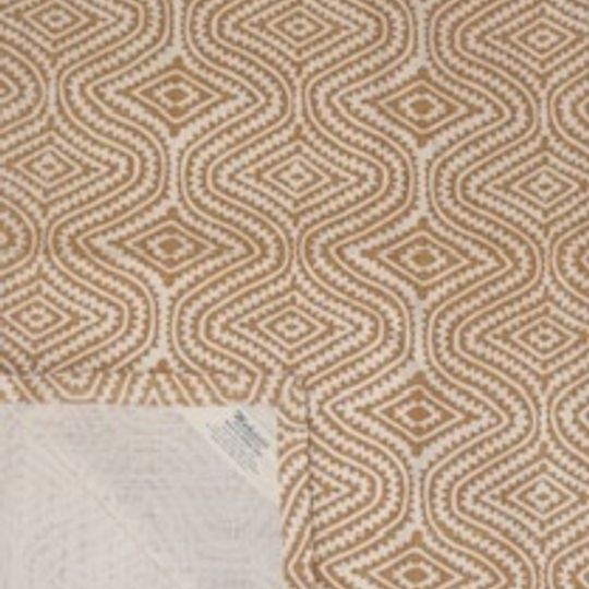 wheat yellow blockprint on natural cotton background