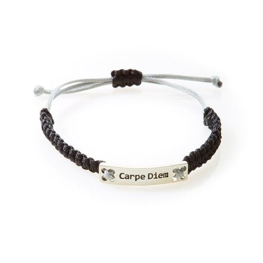 CHAMP Macrame Bracelet Carpe Diem - Black/Light Grey