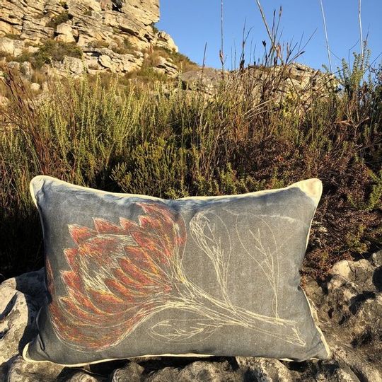 Large Petalled Protea Cushion Cover (Printed)