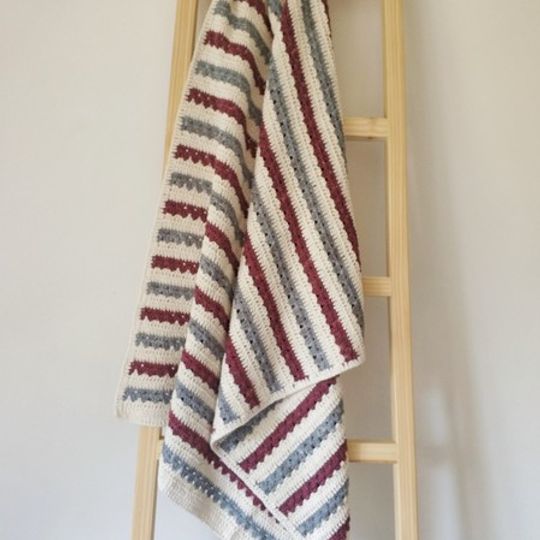 The Stripey Blanket (Grey/Berry)