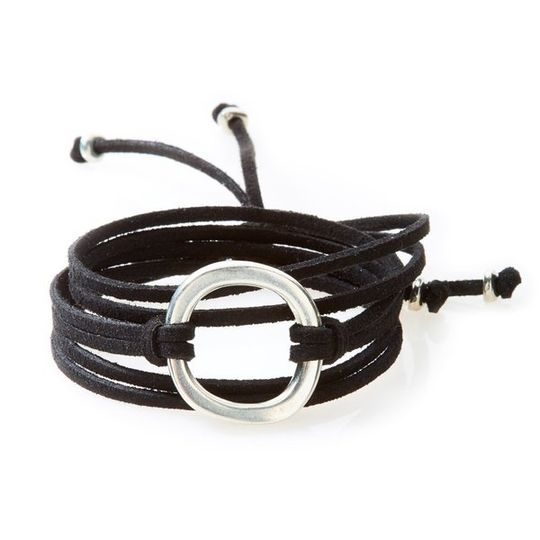 FIERCE Versatile faux suede Bracelet, Necklace & Choker 1 Circle - Black